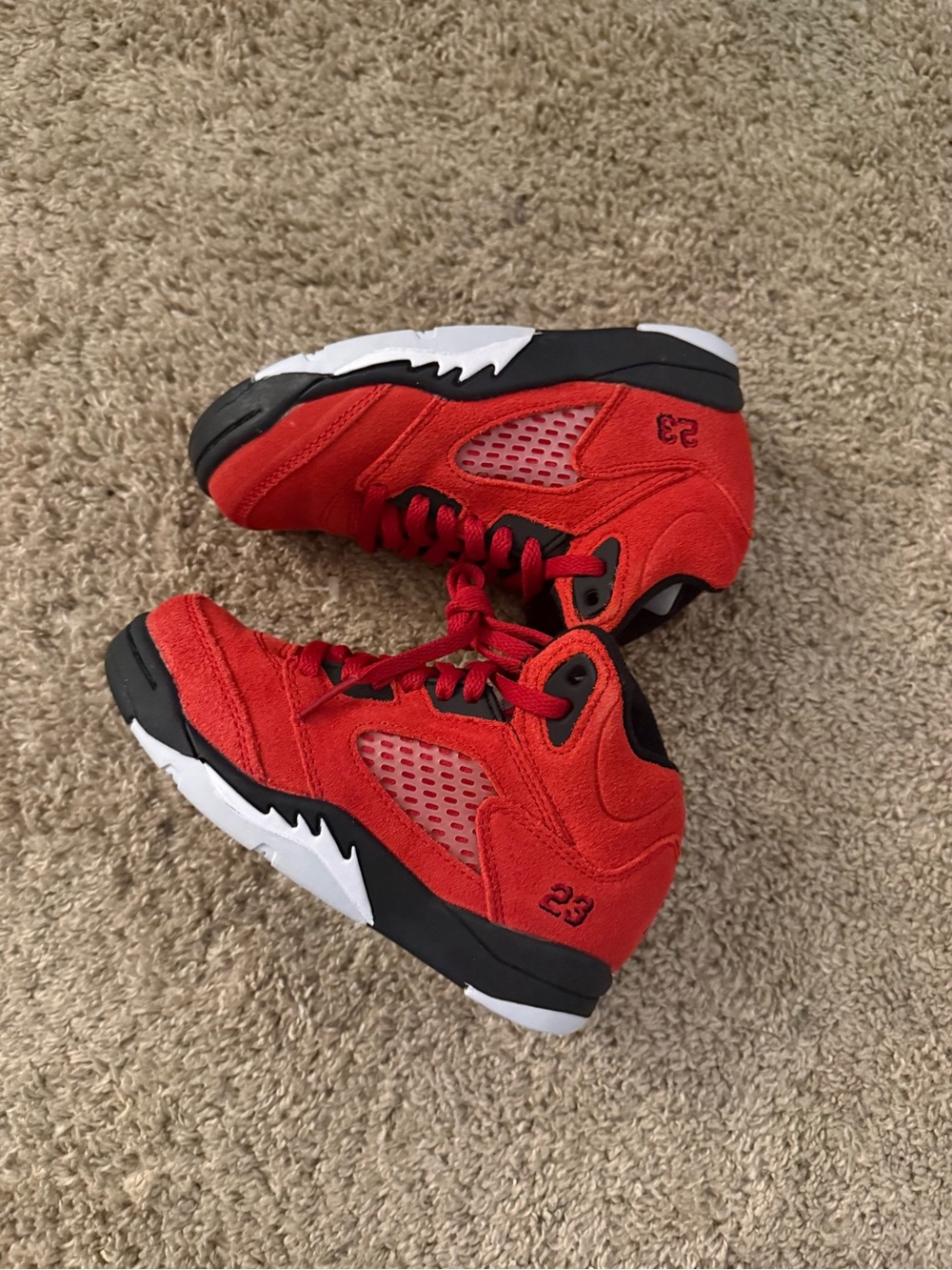 Jordan Kids Red, Black and White Sneakers